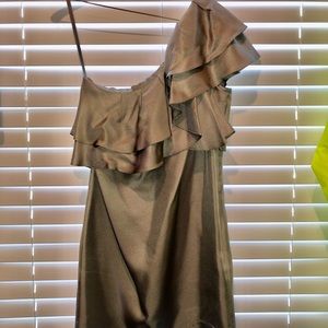 Pewter Banana Republic One Shoulder Mini-Dress